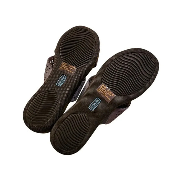 NEW SoftWalk Women's Leather Sandals Size 10.5N Gray Perforated Upper Slip-On - Picture 5 of 6